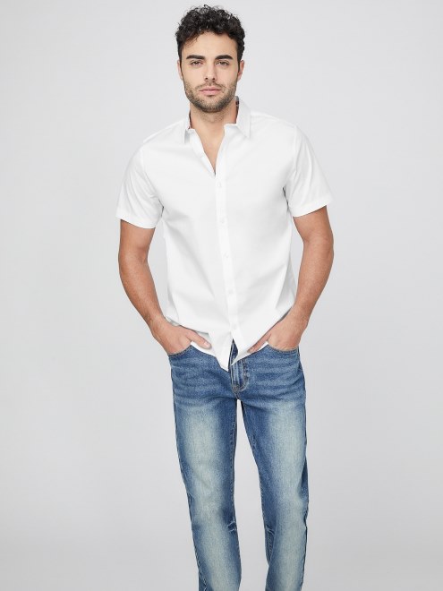 Darrow Regular Camisa De Manga Corta Adivinar Blanco Puro