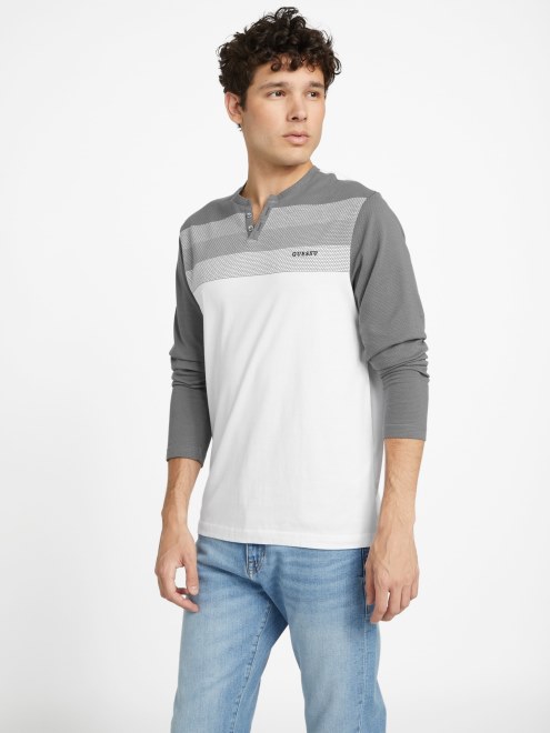 Camiseta De Manga Larga Con Bloque De Color De Lennox Multicolor Blanco Puro Guess