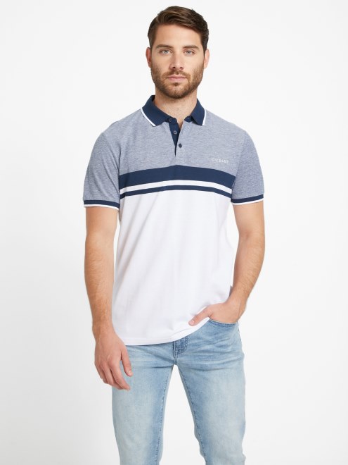 Polo Eco Kai Con Bloques De Color Guess Blanco Puro Multi