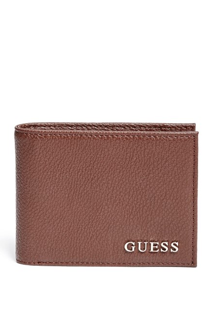 Guess Cartera Bifold Con Logo Marrón