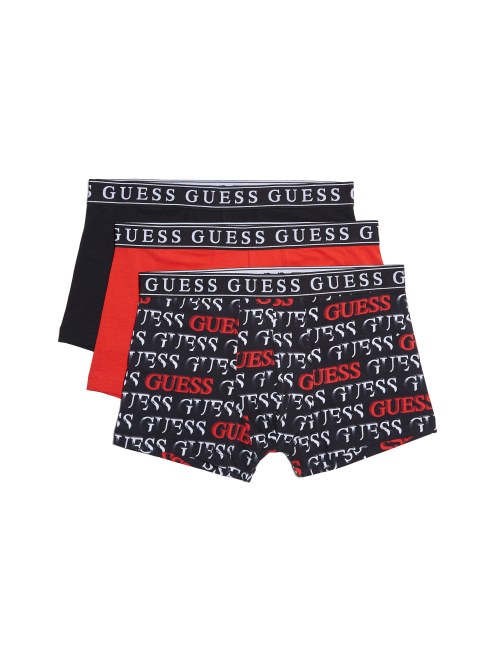 Calzoncillos Guess Elvin 3-pack Negro/rojo/logotipo Deguess