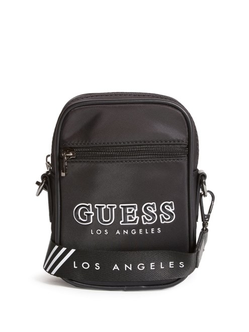 Bandolera Guess De Nailon Con Logo Negro