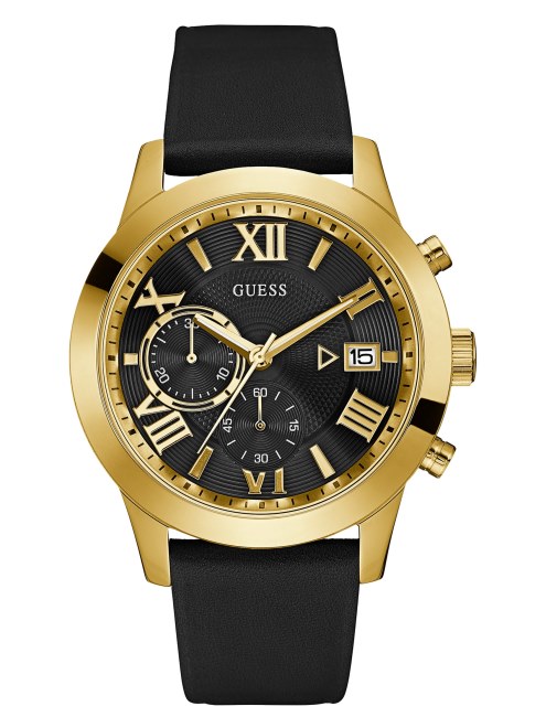 Reloj Multifunción Guess Dorado Y Piel Sin Color