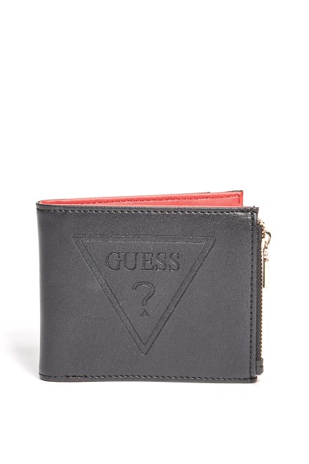 Cartera Con Logo En Relieve Negro Guess