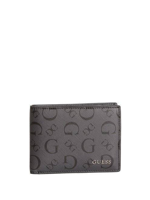 Cartera Plegable Negra Con Logotipo Ampliado De Carter Guess