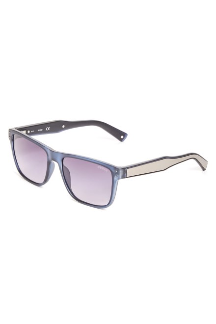 Gafas De Sol Cuadradas Con Patillas De Metal Azul Guess