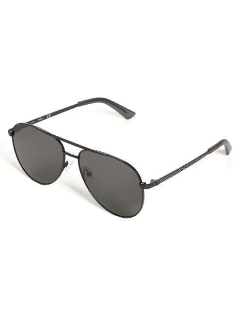 Guess Gafas De Sol Estilo Aviador De Metal Texturizado Negro