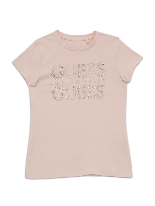 Camiseta Con El Logo De Diamantes De Imitación De Guess Kambrie (7-14) Dimrose