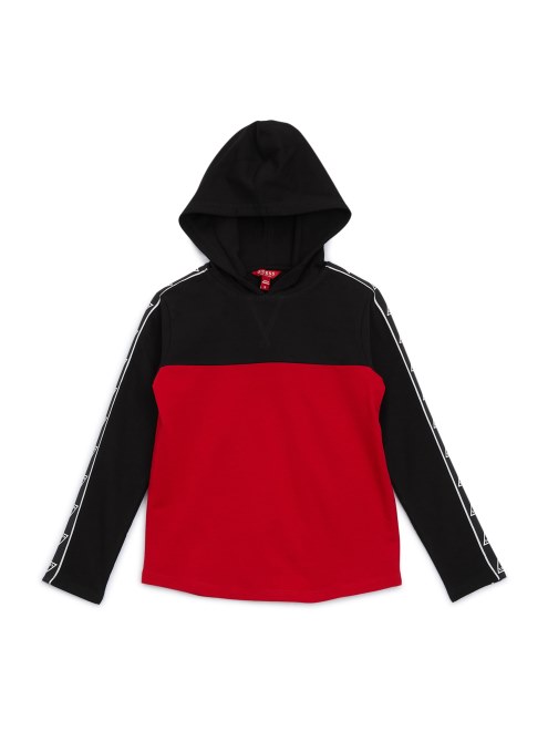 Guess Eco Rudy Logo Tape Sudadera Con Capucha (7-16) Rojo Rugby