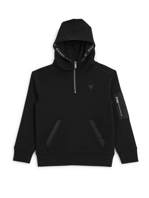 Jersey Negro Azabache Con Cremallera Media Guess Logan (7-16)