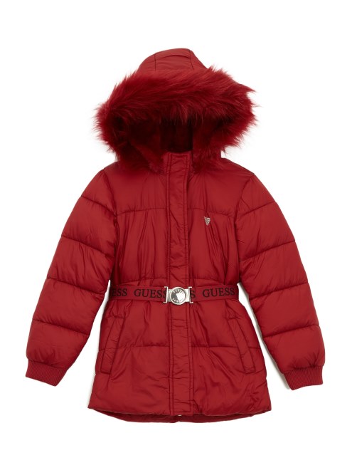 Jugo De Remolacha Red Guess Blissful Abrigo Acolchado Con Cinturón (2-6)