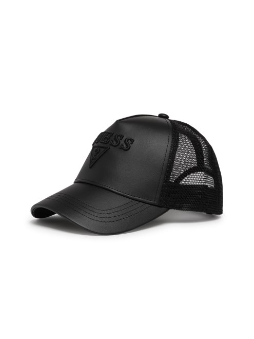 Gorra De Camionero Con Logo De Cuero Sintetico Guess Black Max