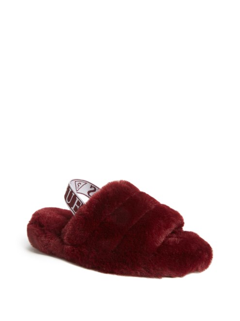 Rozy Pantuflas De Piel Sintetica Vino Adivinar