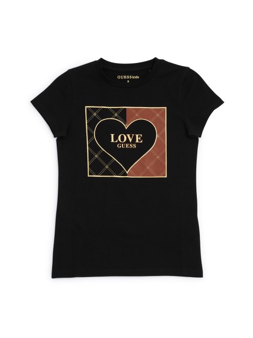 Camiseta Con El Logo De Lourdes Eco En Negro Azabache De Guess (7-14)