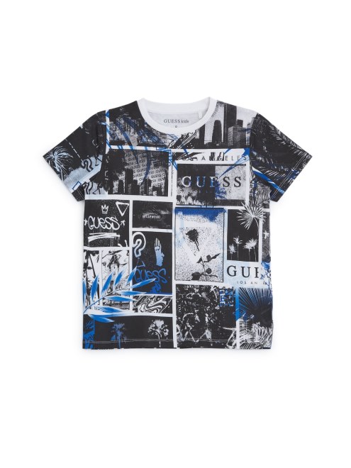 Camiseta Guess Ronan Collage (7-16) Blanco Puro Multi