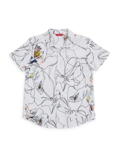 Camisa Floral De Grover Blanco Puro (7-16) Adivinar
