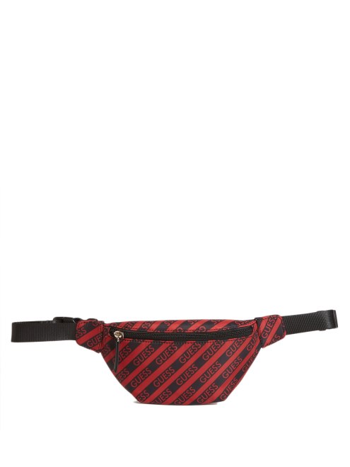 Riñonera De Nailon Con Logo Rojo