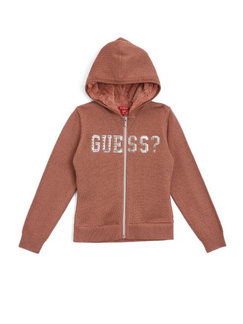 Sudadera Con Capucha Y Cremallera Guess Maria De Castaño Asado (7-14)