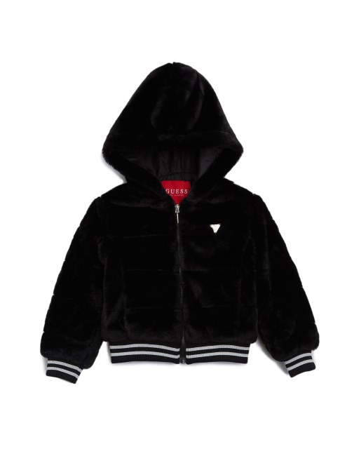 Chaqueta Con Capucha De Pelo Sintético Guess Bay (7-14) Negro