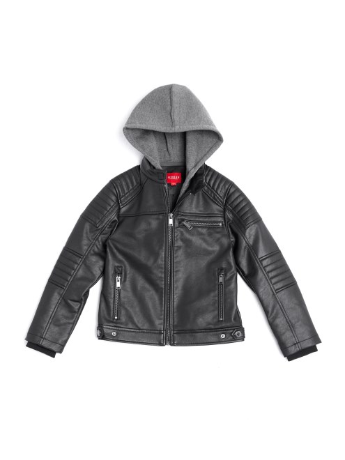 Chaqueta De Moto Con Capucha Guess Daniel (2-6) Negro Azabache