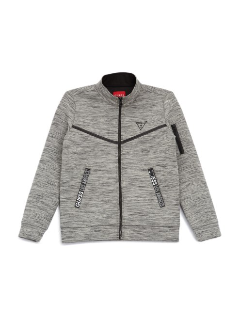 Guess Chaqueta Cremallera Tech Zeke Gris Melange Claro (7-16)