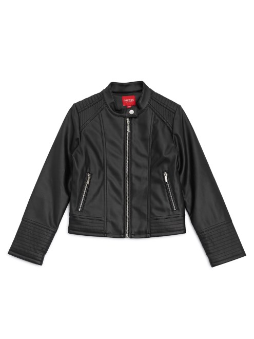 Guess Chaqueta De Moto De Piel Sintetica (2-6) Negro Azabache