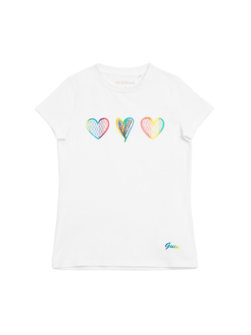 Camiseta De Corazones De Libi En Blanco Puro (2-6)
