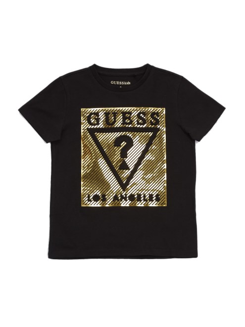 Camiseta Guess Rola En Relieve (2-6) Negro Azabache
