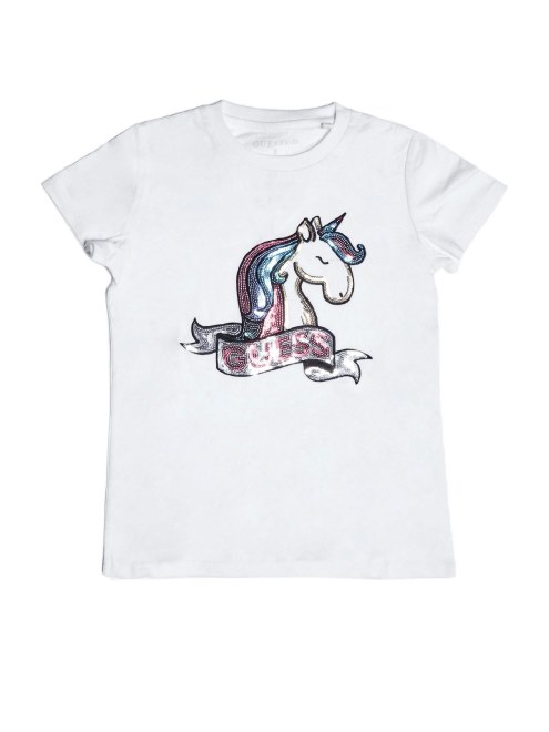 Camiseta Con Gráfico De Unicornio De Guess Jenni (7-16) Blanco Verdadero