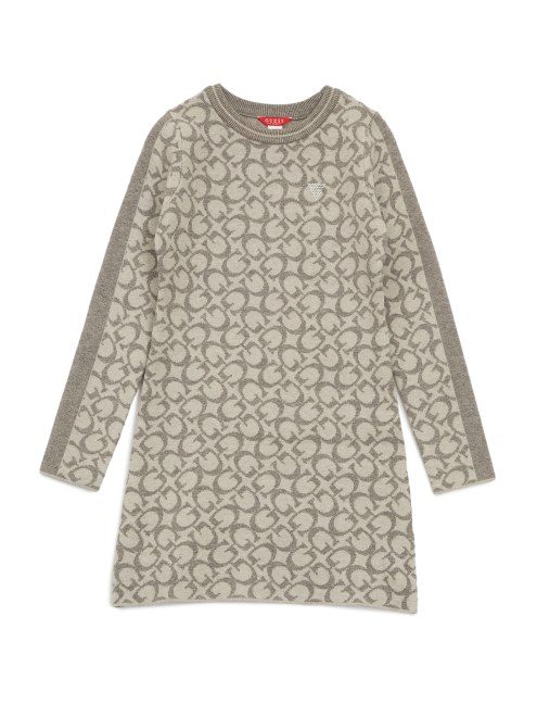 Vestido Suéter Con Logo De Gigi (7-14) Adivinar Gris Jaspeado