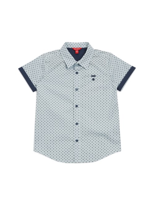 Camiseta Guess Marley Geo (7-16) Azul Blanqueado