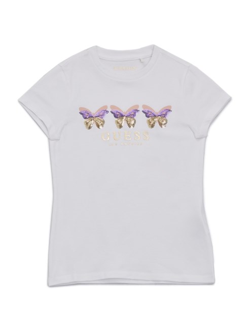 Camiseta De La Mariposa De La Sabana De Guess (2-6) Blanco Verdadero