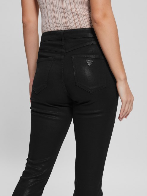 Guess 1981 Jeans Ajustados Revestidos Negro Azabache Multi