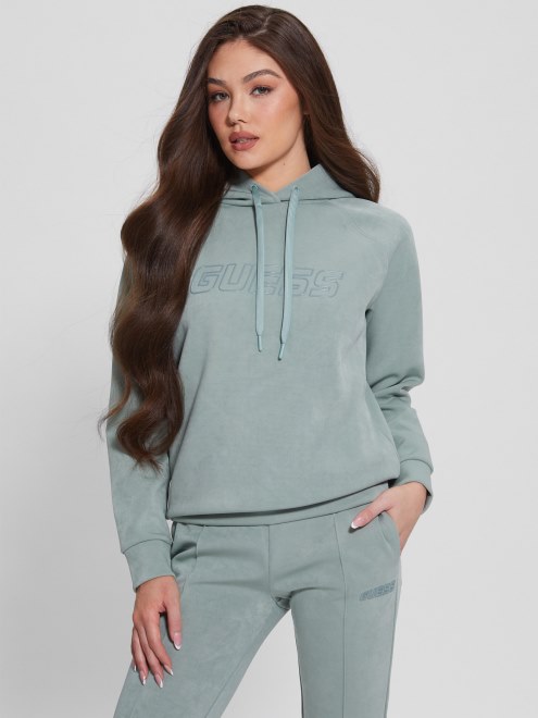 Sudadera Con Capucha De Ante Sintetico Euphemia Gris Completo Adivinar