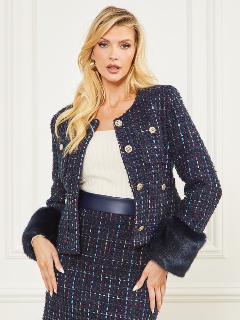 Chaqueta De Tweed Secreta Satélite Púrpura Multi Guess