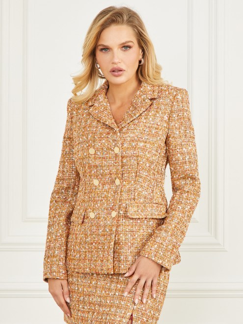 Tallulah Tweed Multicolor Angelica Tweed Blazer Guess