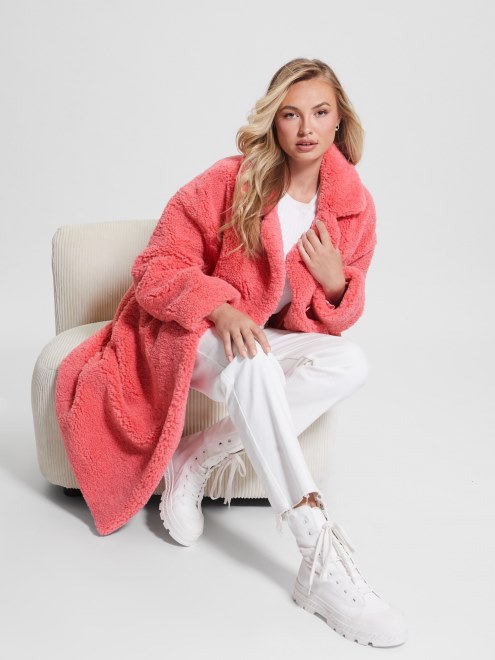 Abrigo Eco Alina De Piel Sintetica Guess Revival Rose