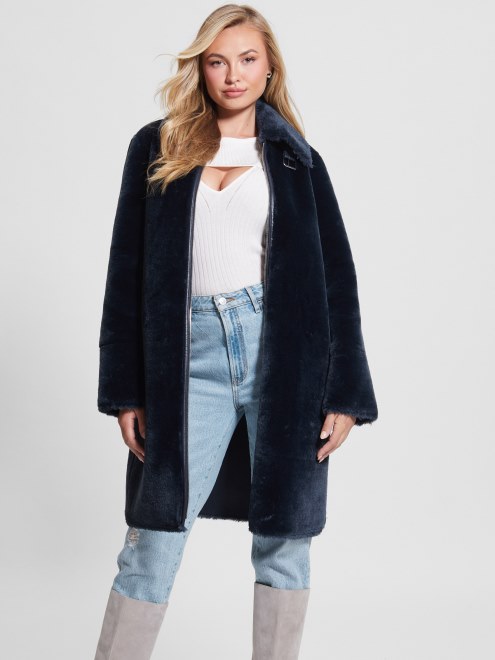 Abrigo Reversible Guess Flora Secret Azul