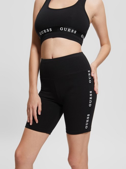 Guess Jet Black Eco Aline Pantalones Cortos Ciclistas Con Cinta Del Logo