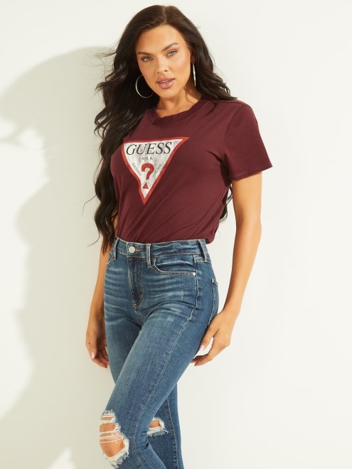 Camiseta Con El Logo Del Triangulo De Guess Eco Vino Místico
