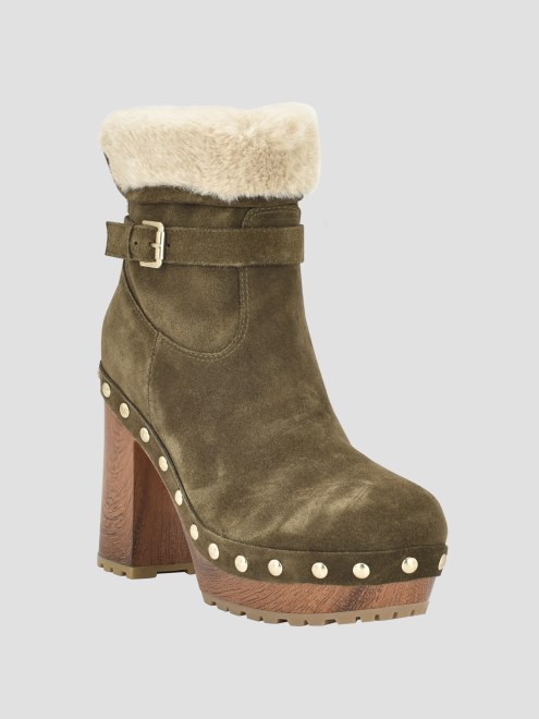 Botines Con Forro De Piel Sintética 310 Guess Damina Verde Medio