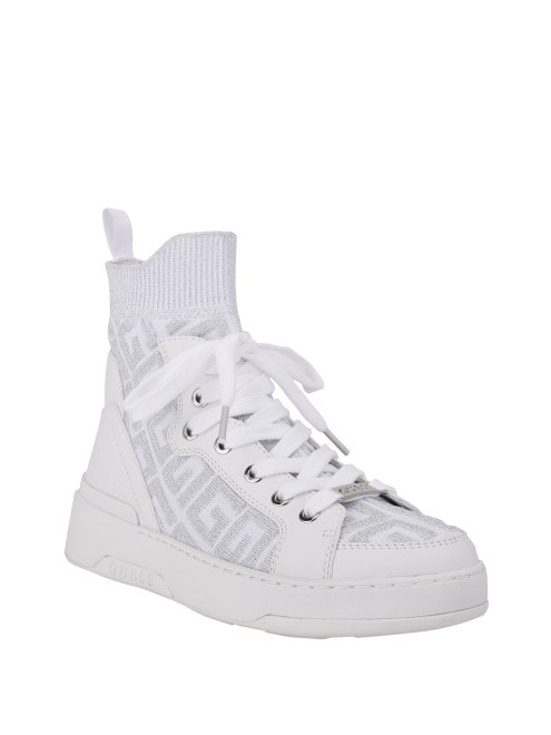 Manney Knit Logo Zapatillas Altas Blanco Multitejido Guess