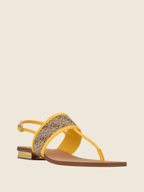 Sandalias De Tiras Con Logo De Cadyna 110 Natural Claro De Guess