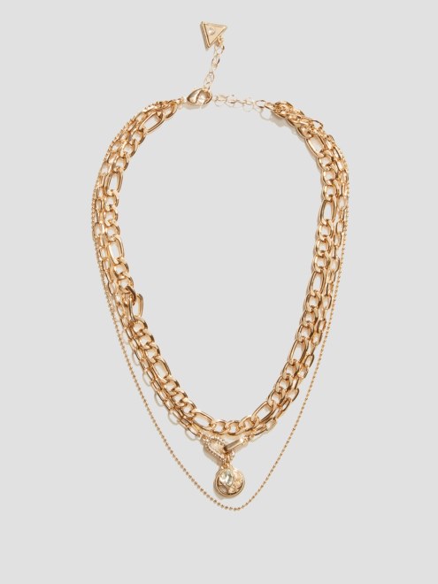 Collar A Capas Con Dije Del Logo En Tono Dorado De Guess Gold