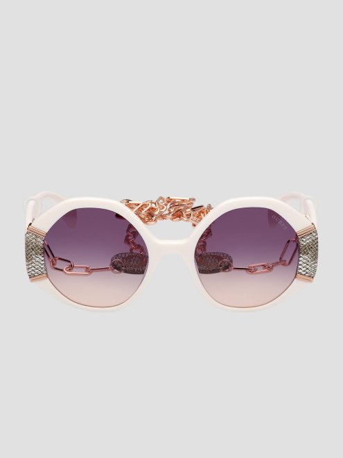 Guess Gafas De Sol Geometricas Con Montura Metalica Blanco