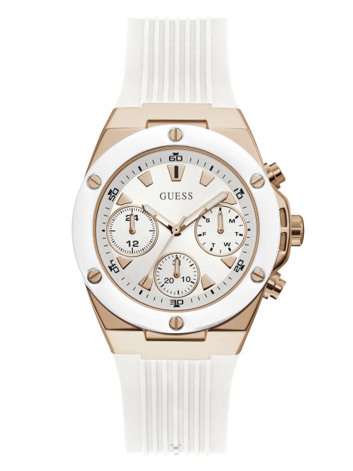 Reloj Multifunción Blanco Y Dorado Rosa Guess Blanco