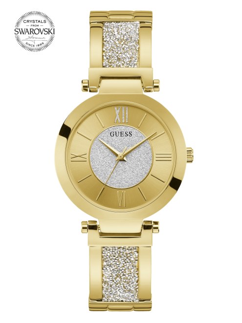 Reloj Analógico Guess Dorado Con Brazalete De Cristal En Tono Dorado
