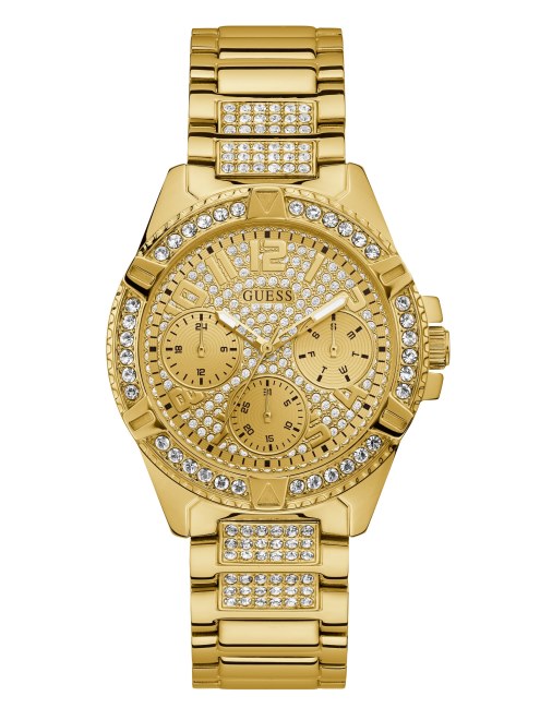 Reloj Multifunción Dorado Con Diamantes De Imitación Gold Guess