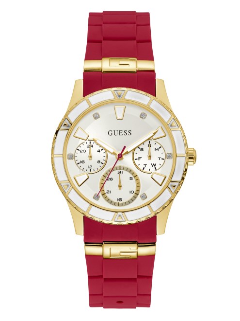 Reloj Guess Rojo Bicolor Y Multifunción Rojo