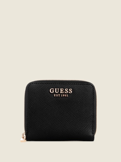 Guess Laurel Cartera Pequeña Con Cremallera Alrededor Negra